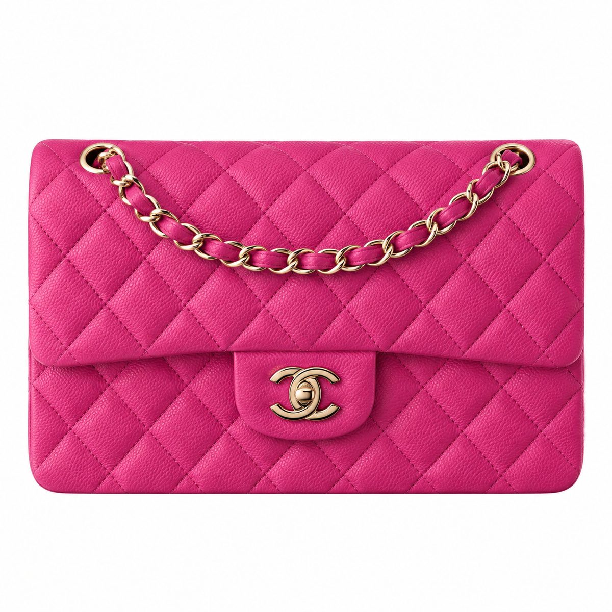 Chanel Fuchsia Caviar Quilted Mini Classic Flap Bag