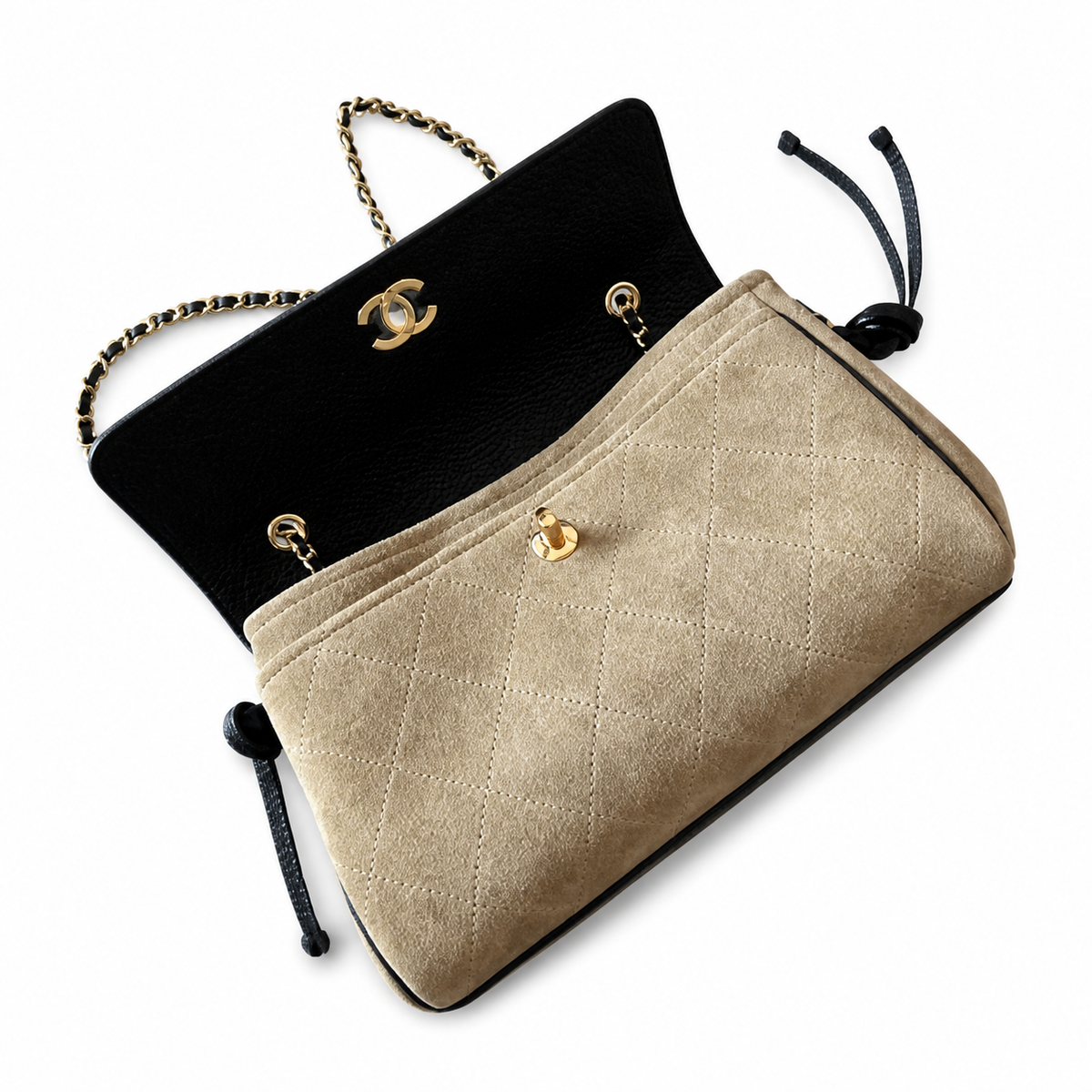 Chanel Beige Quilted Flap Shoulder Bag