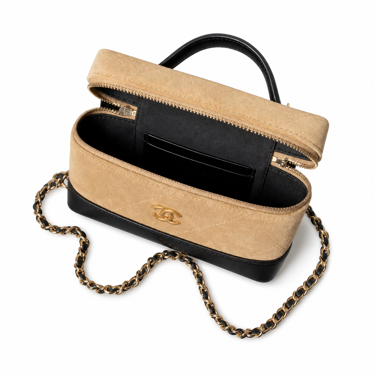 Chanel Tan Quilted Vanity Bag