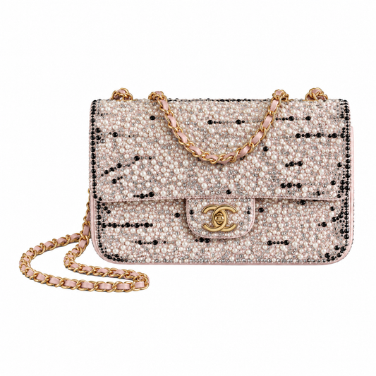Chanel Pearl Crystal Quilted Classic Flap Bag