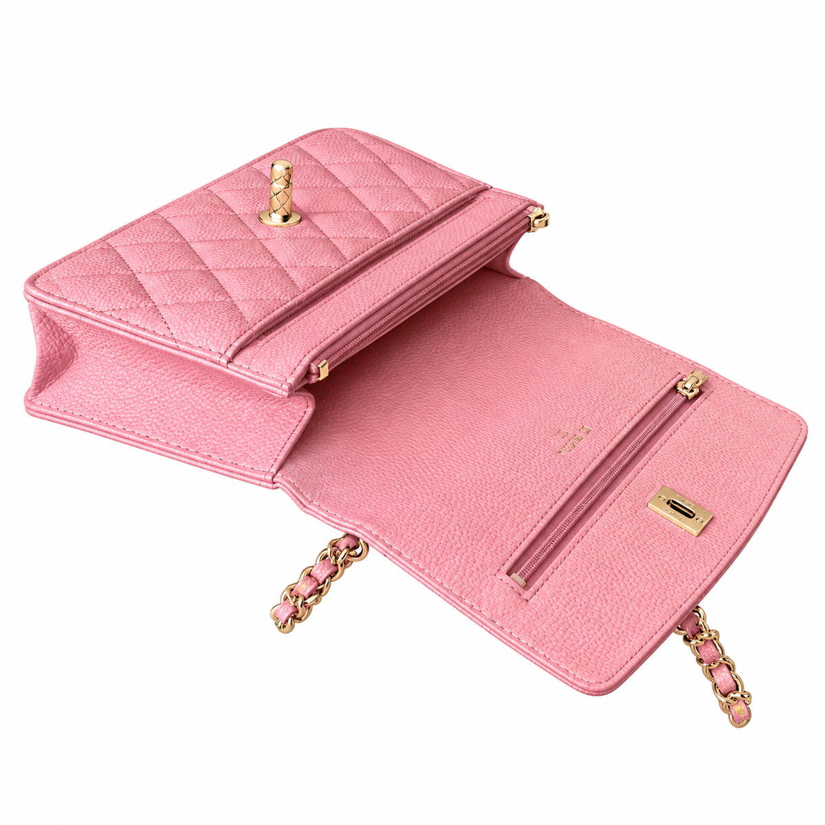 Chanel Pink Caviar Quilted Mini Top Handle Flap Bag