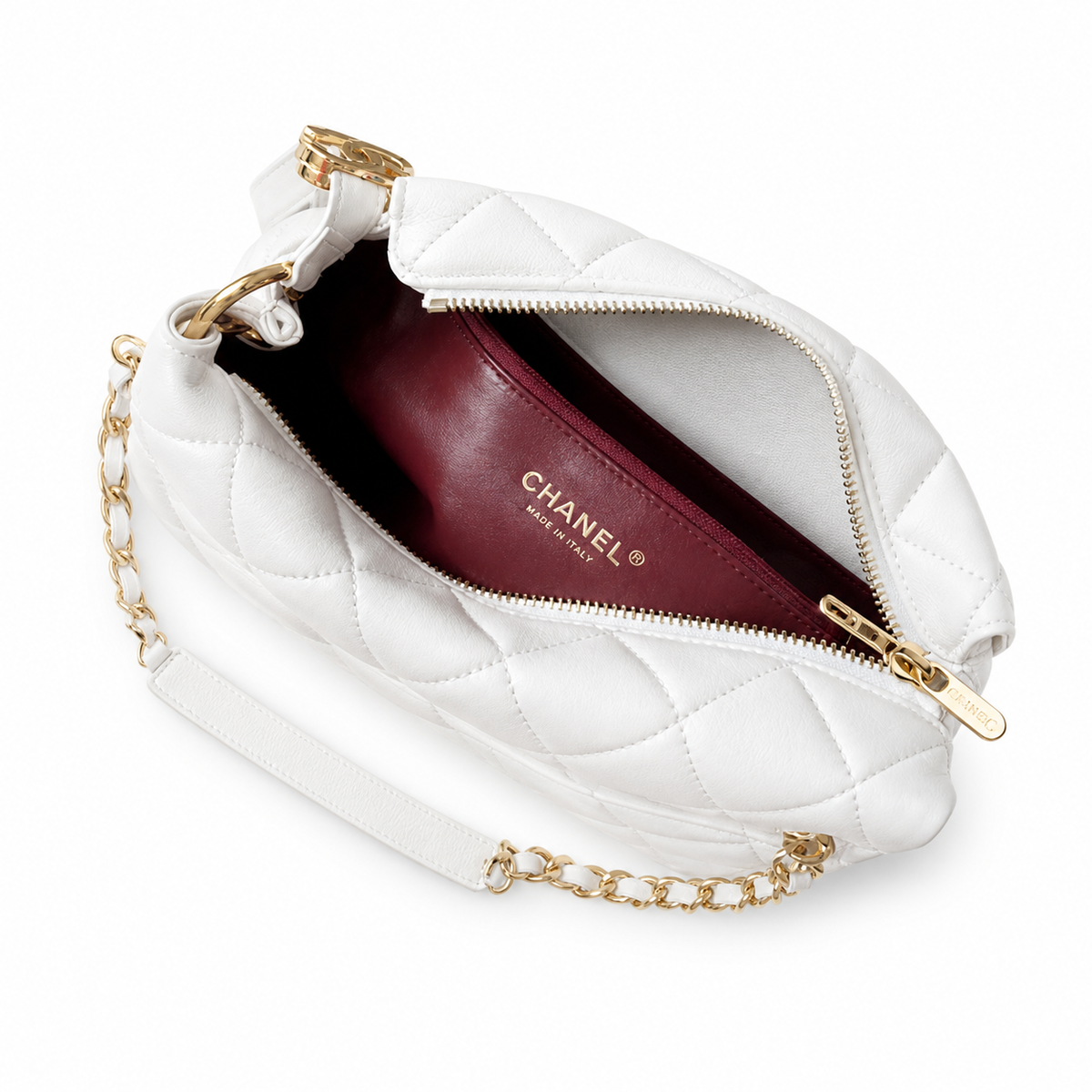 Chanel White Quilted Shoulder Bag