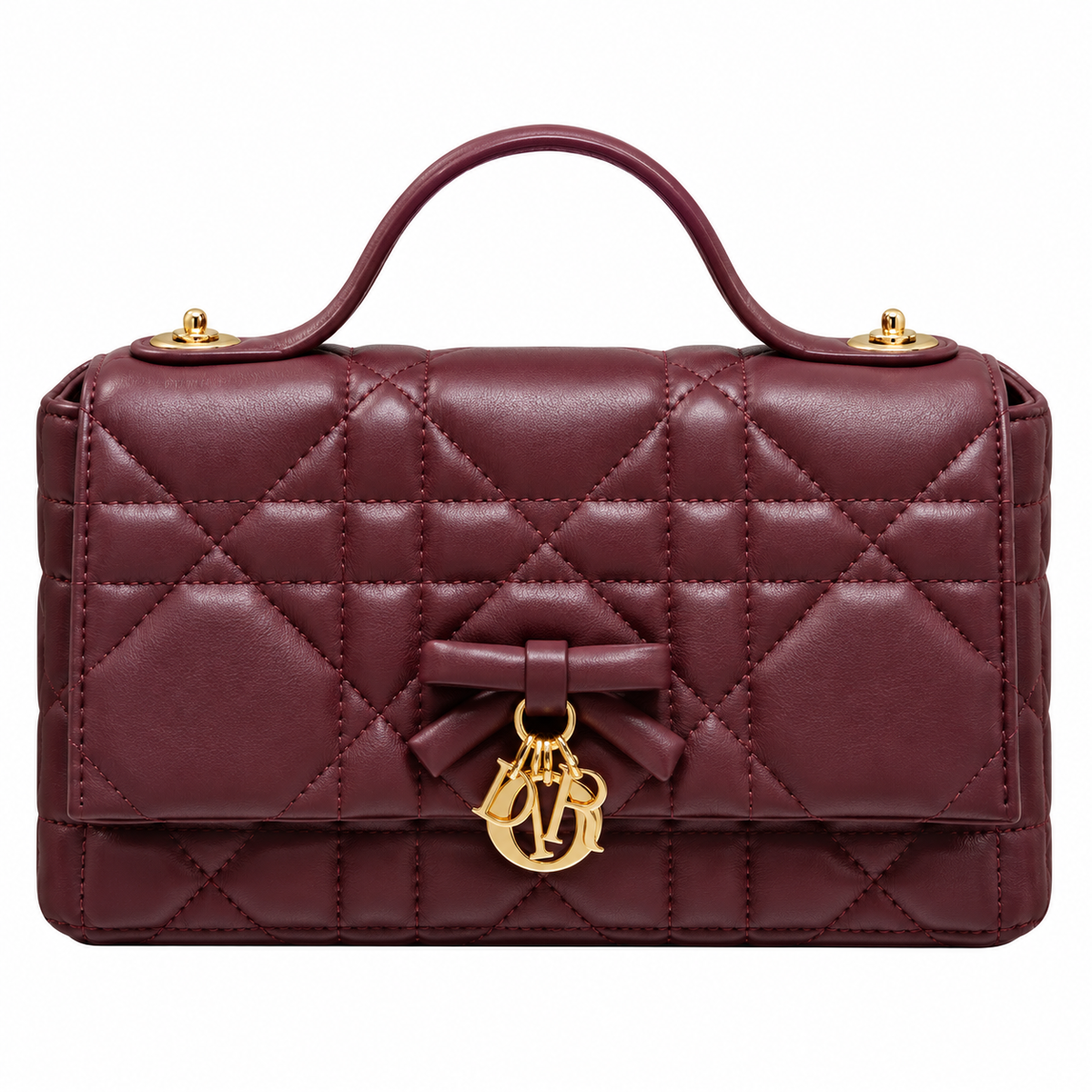 Dior Quilted Cannage Convertible Crossbody Bag with Top Handle