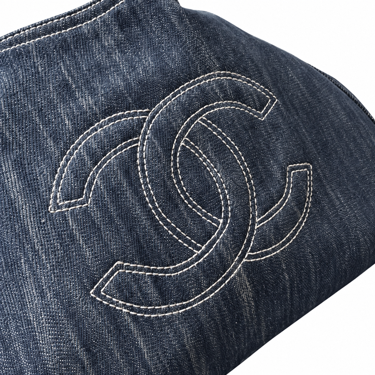 Chanel Navy Denim Large Deauville Shopping Tote