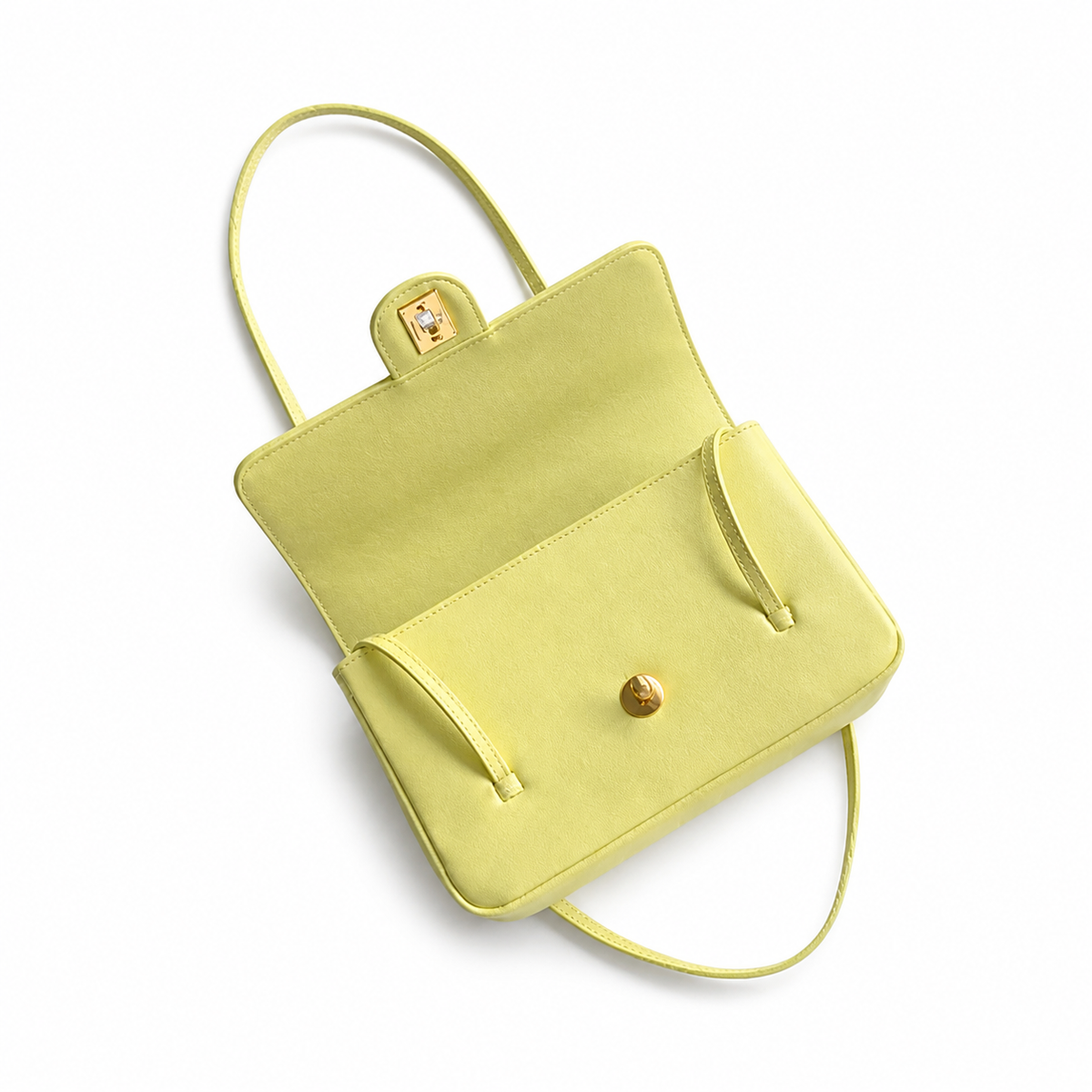 Chanel Yellow Textured Flap Shoulder Bag
