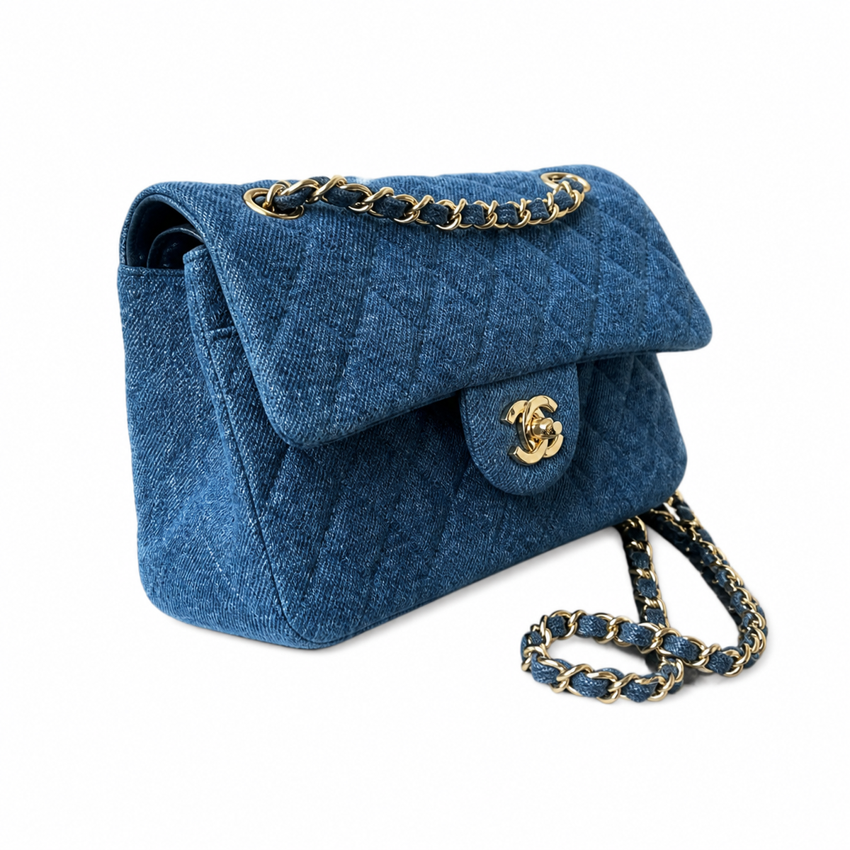 Chanel Blue Quilted Flap Chain Bag