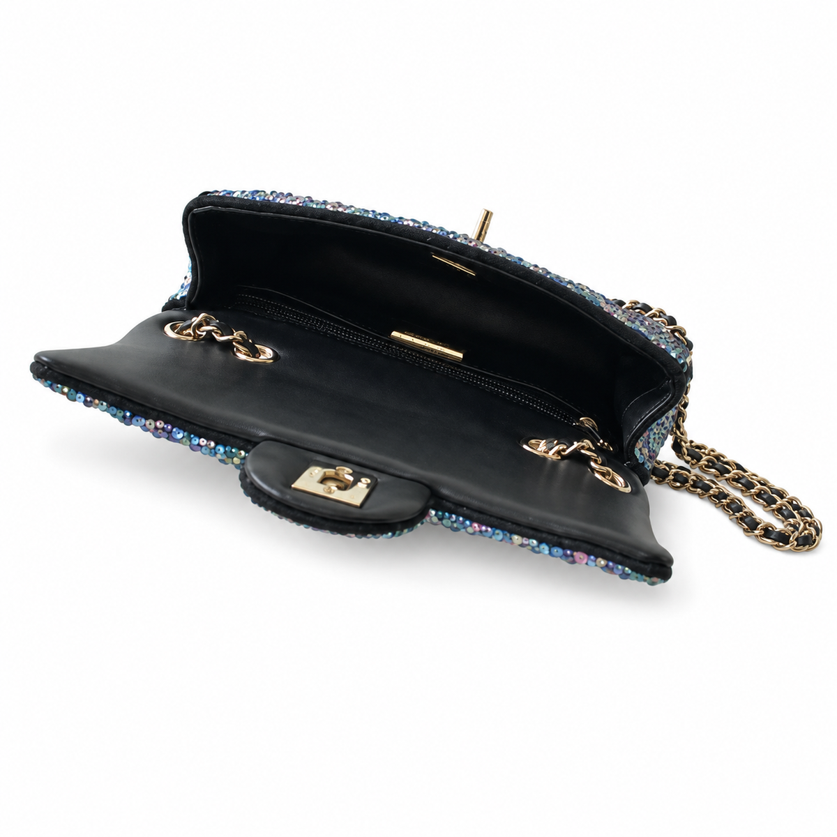 Chanel Multicolour Crystal Embellished Classic Flap Bag with Gold CC Lock