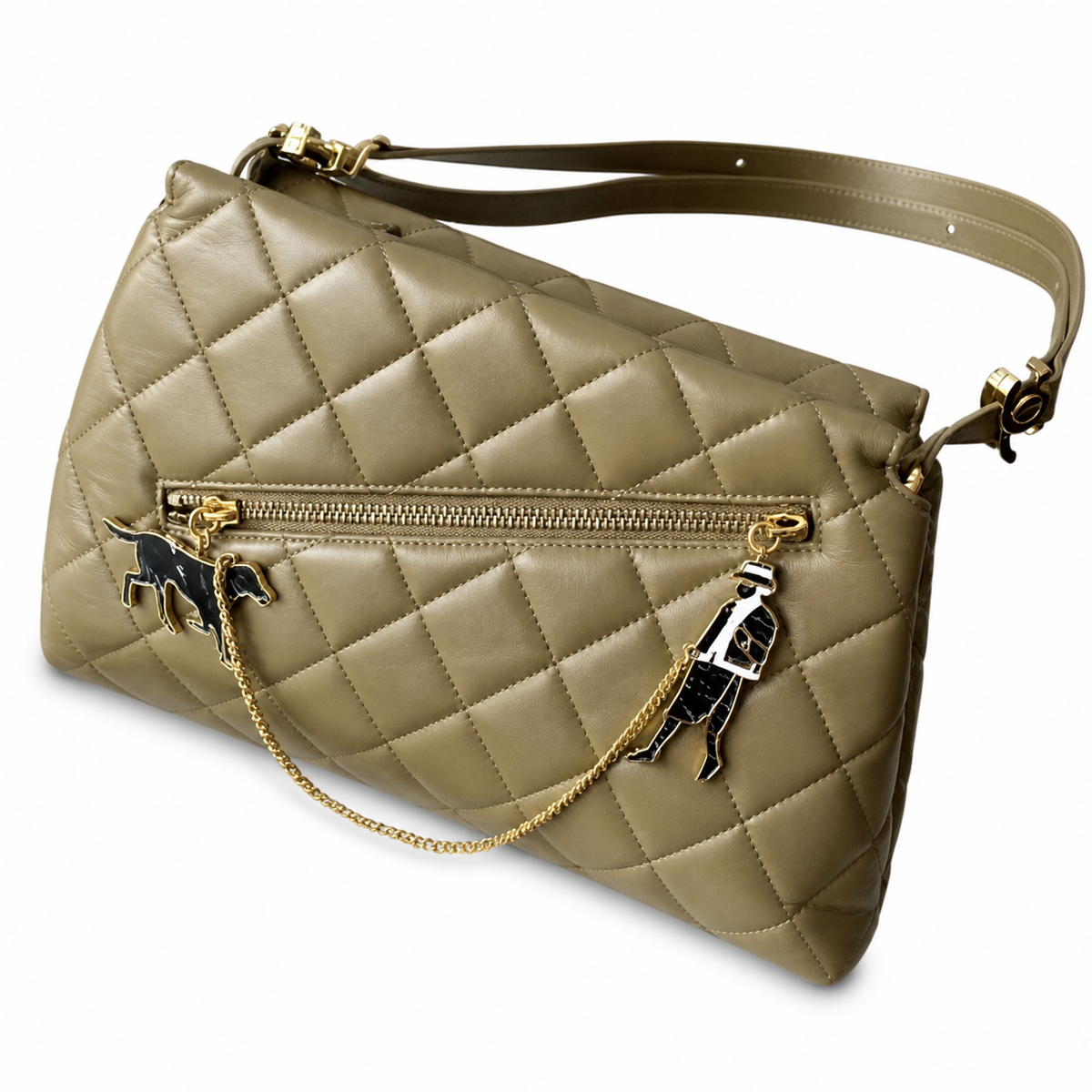 Chanel Olive Quilted Shoulder Bag