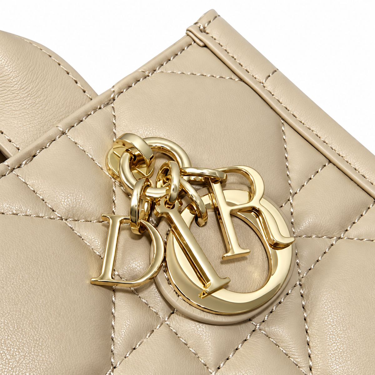 Dior Lady D-Joy Bag in Sand Cannage Leather with Gold CD Charm