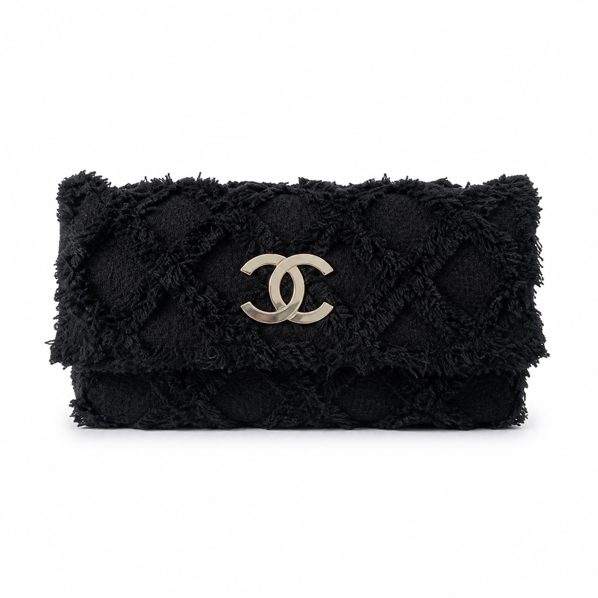Chanel Black Fringed Flap Shoulder Bag