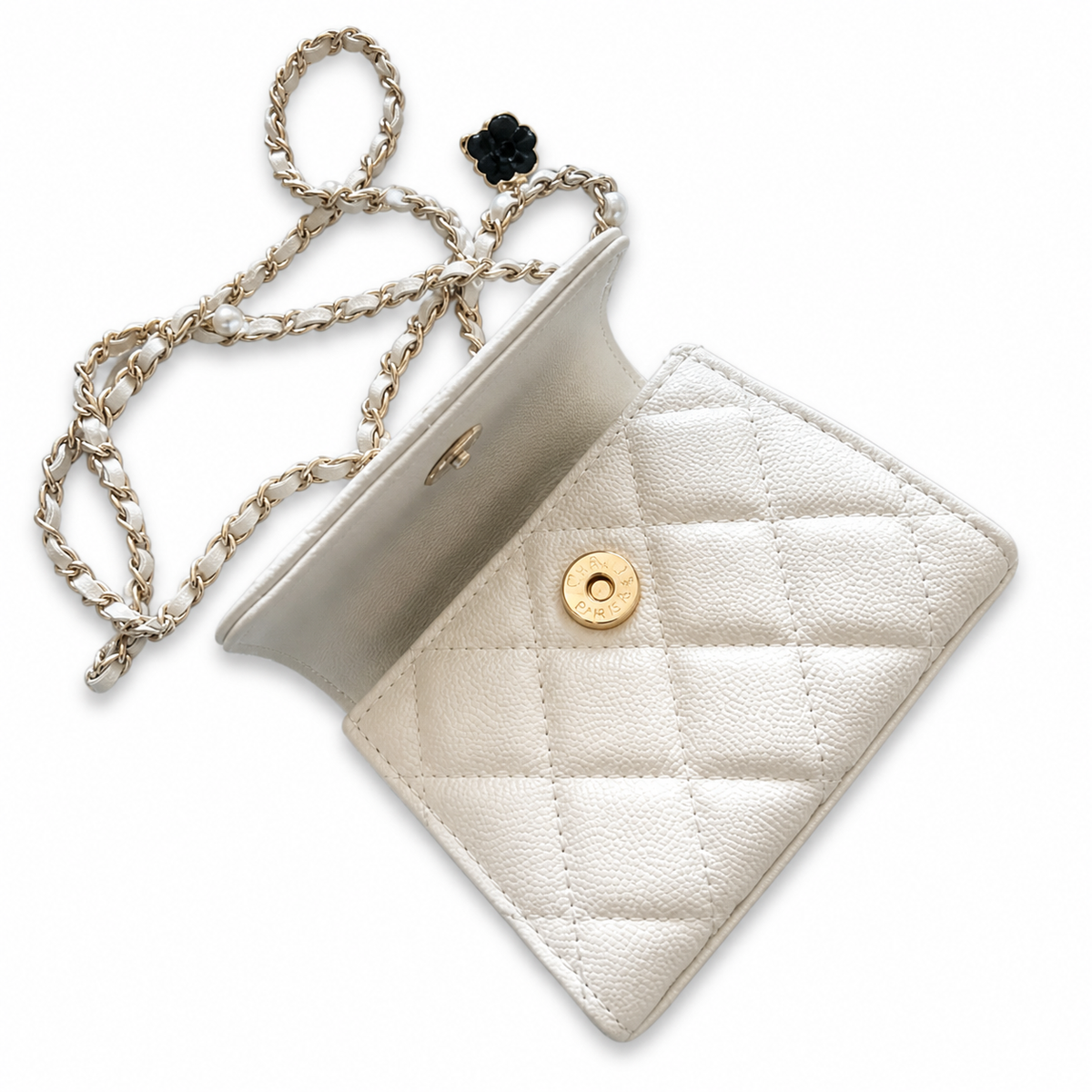 Chanel White Quilted Mini Top Handle Bag