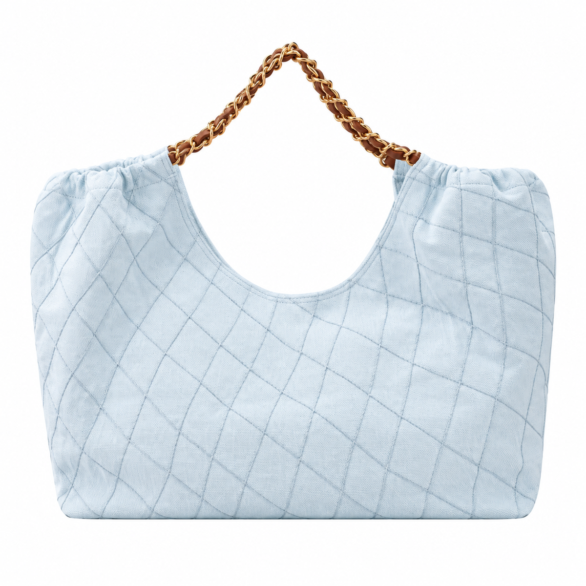 Chanel Ice Blue Quilted Large 22 Bag with Chain