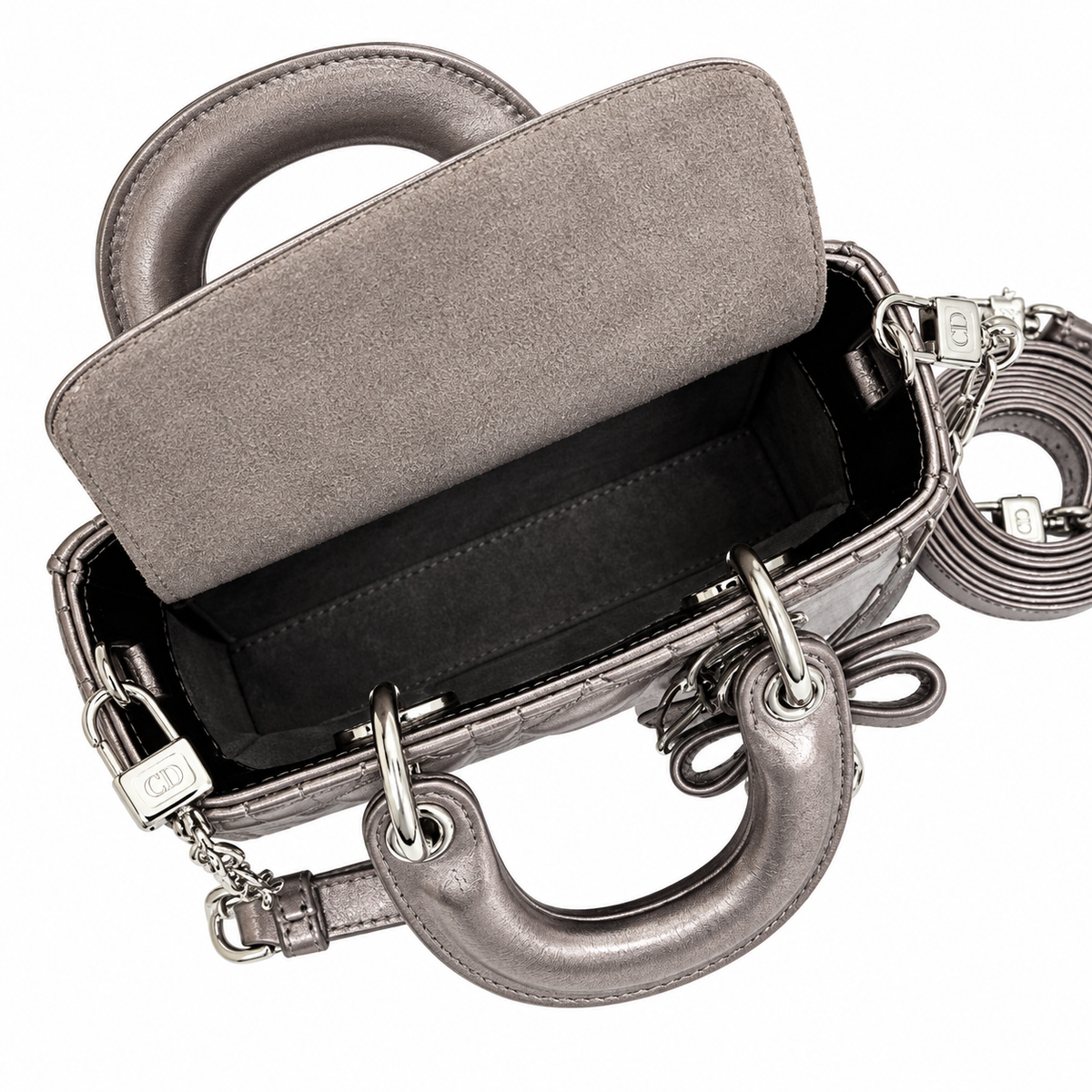 Dior Quilted Cannage Top Handle Bag with Removable Strap