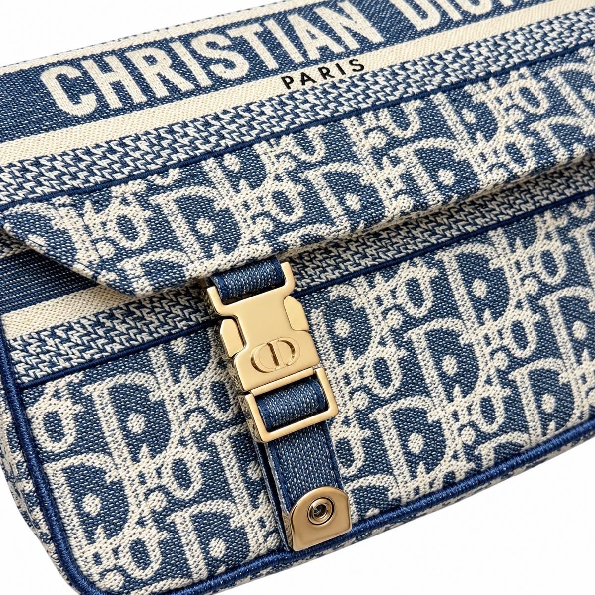 Dior Hit the Road Bag in Blue Oblique Jacquard with Christian Dior Paris Logo