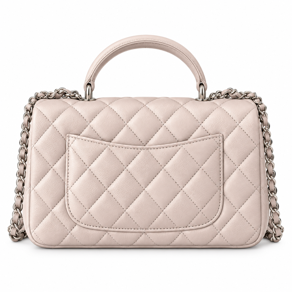 Chanel Cream Quilted Lambskin Top Handle Flap Bag