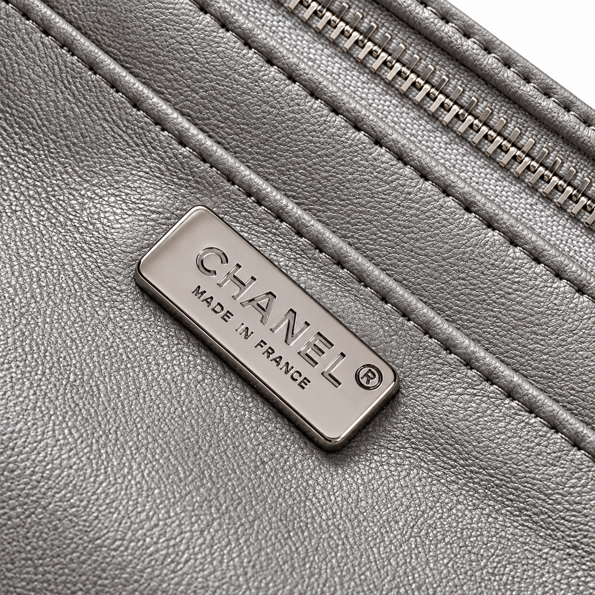 Chanel Silver Crystal Evening Clutch with Chain