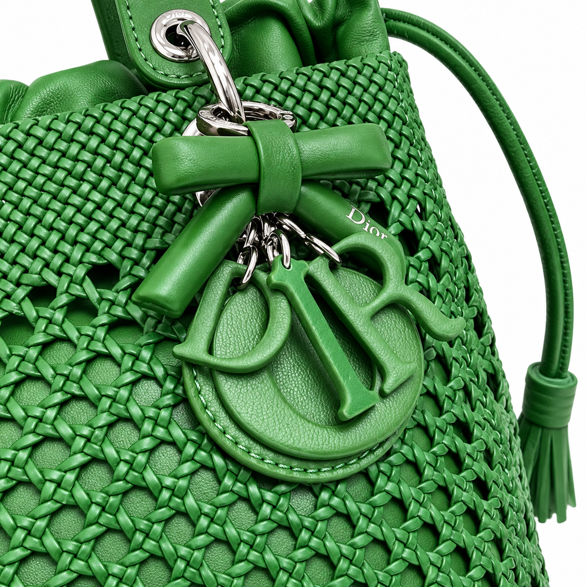 Lady Dior Medium Wicker Bag in Grass Green