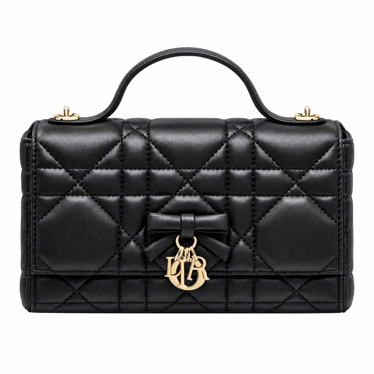 Dior Quilted Cannage Convertible Crossbody Bag with Top Handle