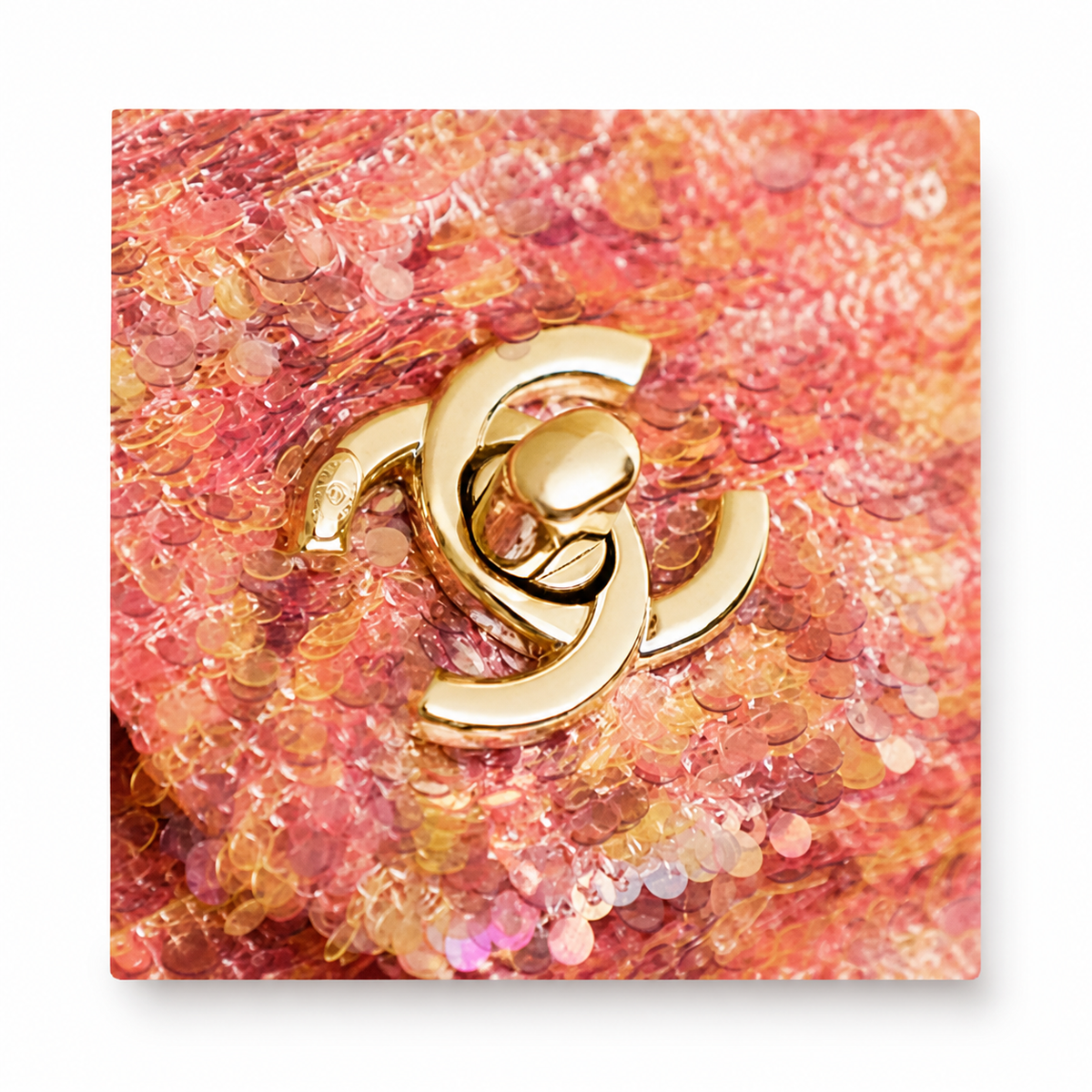Chanel Pink Sequin Flap Chain Bag