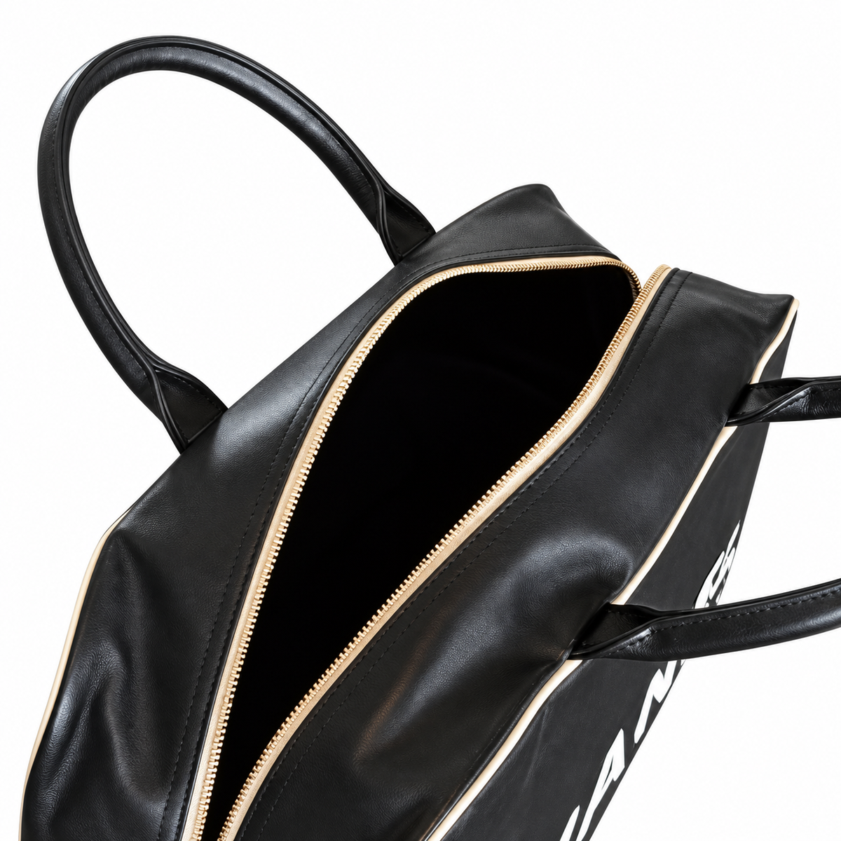 Chanel Black Quilted Logo Bowling Duffle Bag
