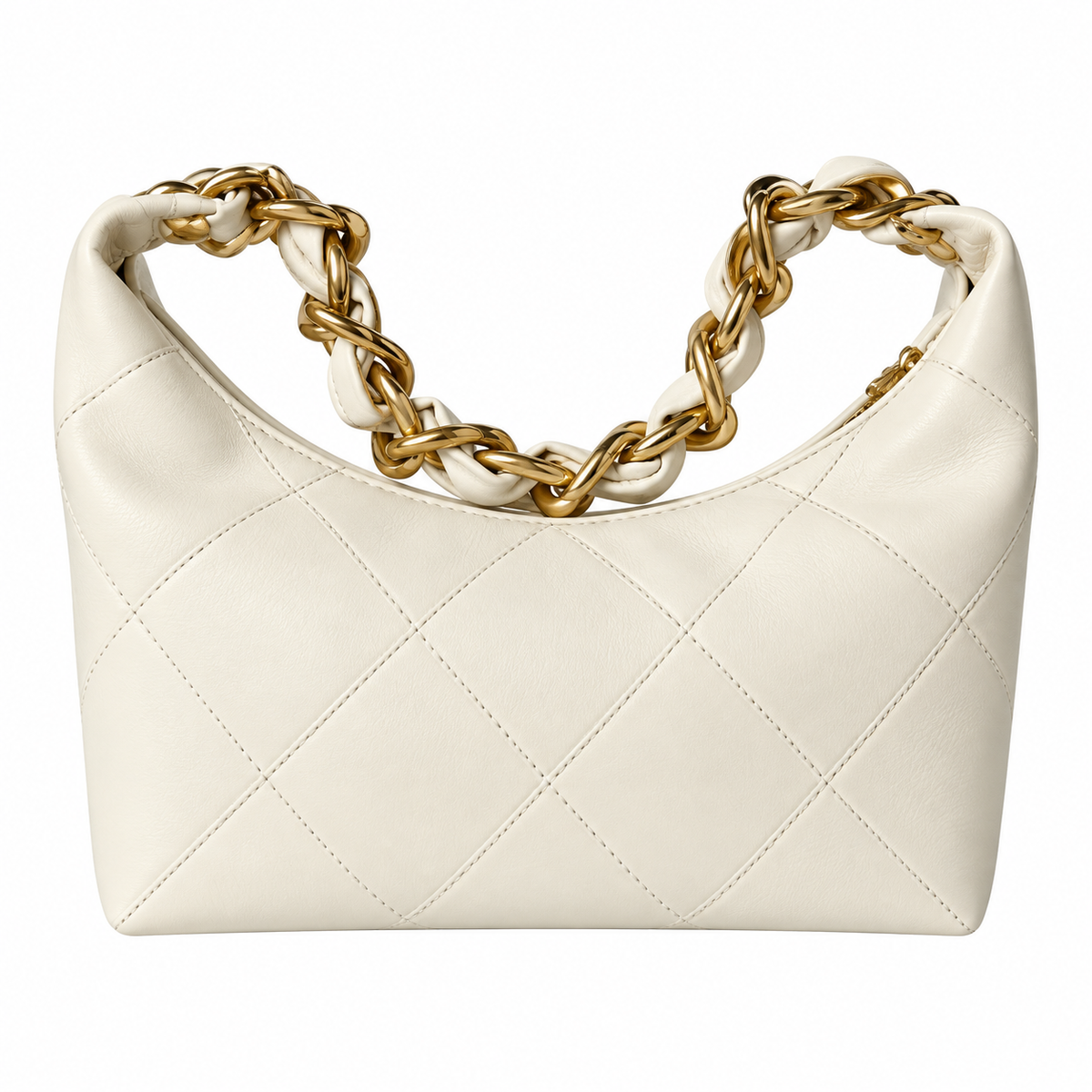 Chanel White Quilted Lambskin Large 19 Flap Bag