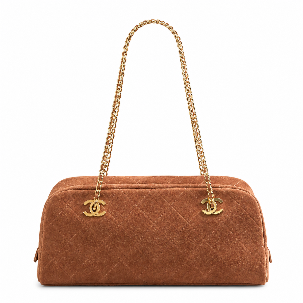 Chanel Brown Quilted Chain Shoulder Bag