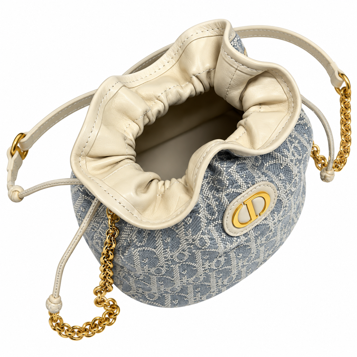 Dior Mini Oblique Jacquard Drawstring Bucket Bag
