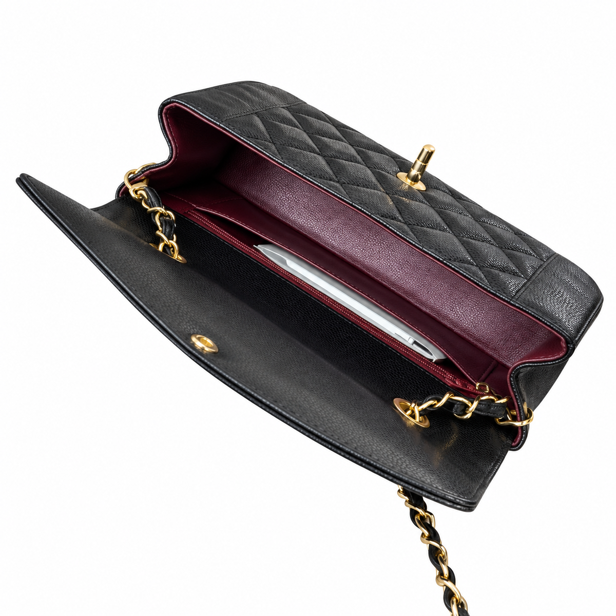 Chanel Black Caviar Quilted Classic Flap Bag