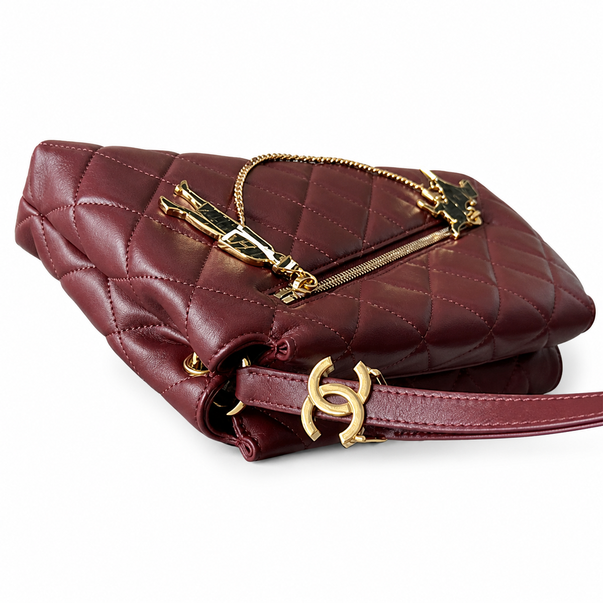 Chanel Burgundy Quilted Shoulder Bag