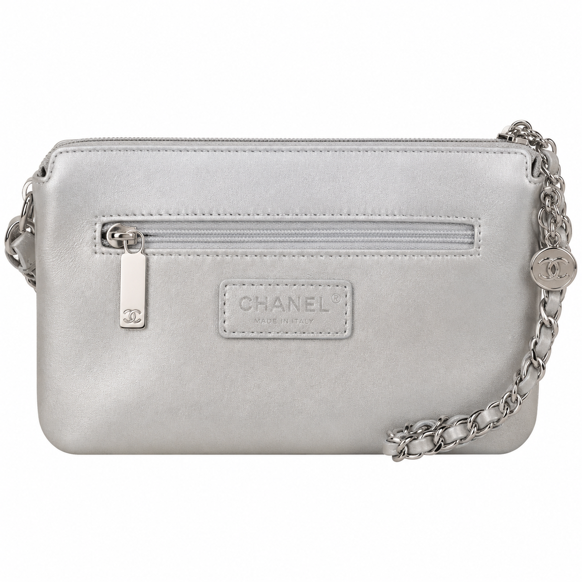 Chanel Silver Labyrinth Sequin Classic Flap Bag with Silver Chain