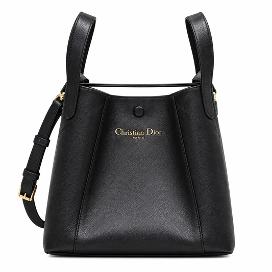 Dior Toujours Small Tote Bag in Black with Christian Dior Logo