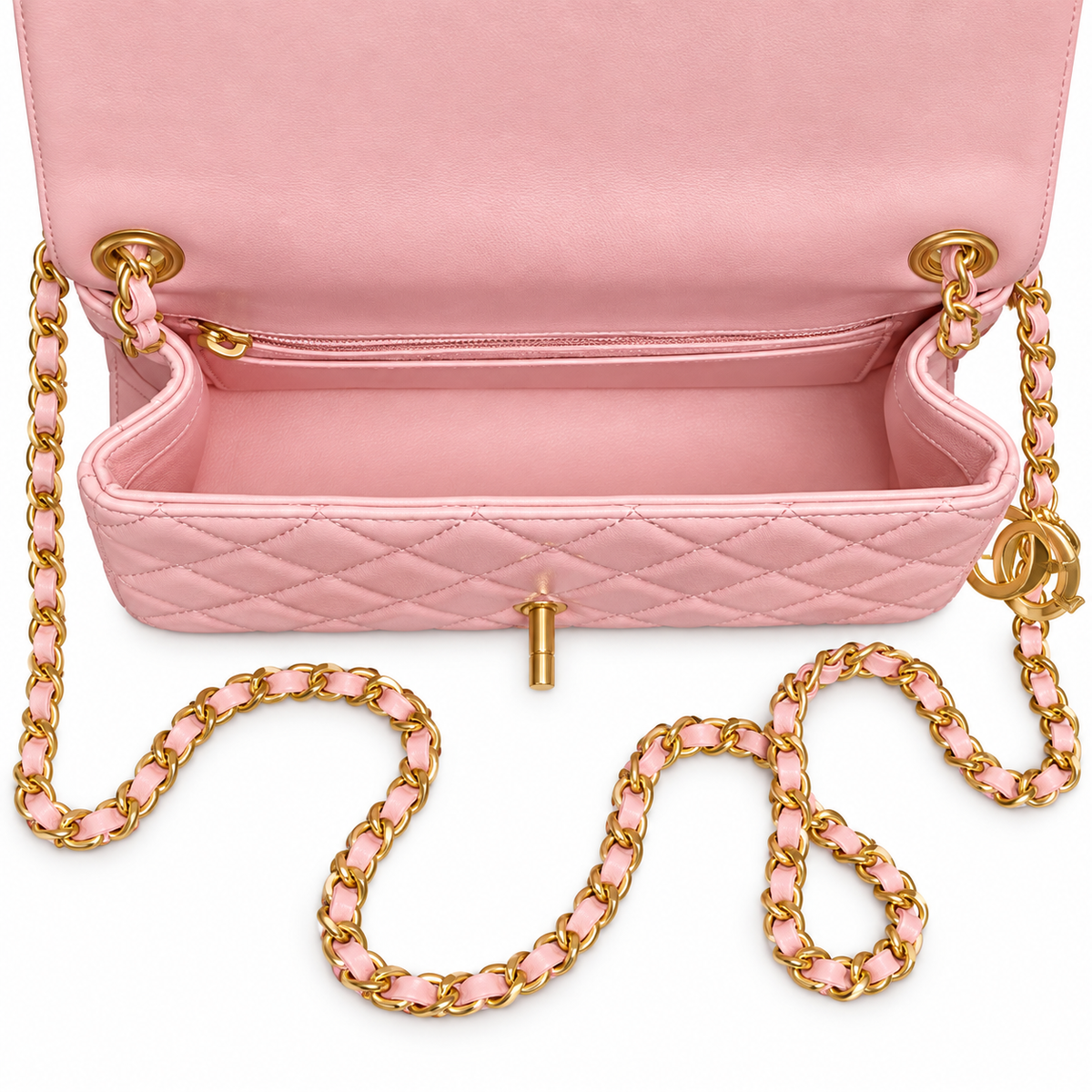 Chanel Quilted Lambskin Top Handle Flap Bag