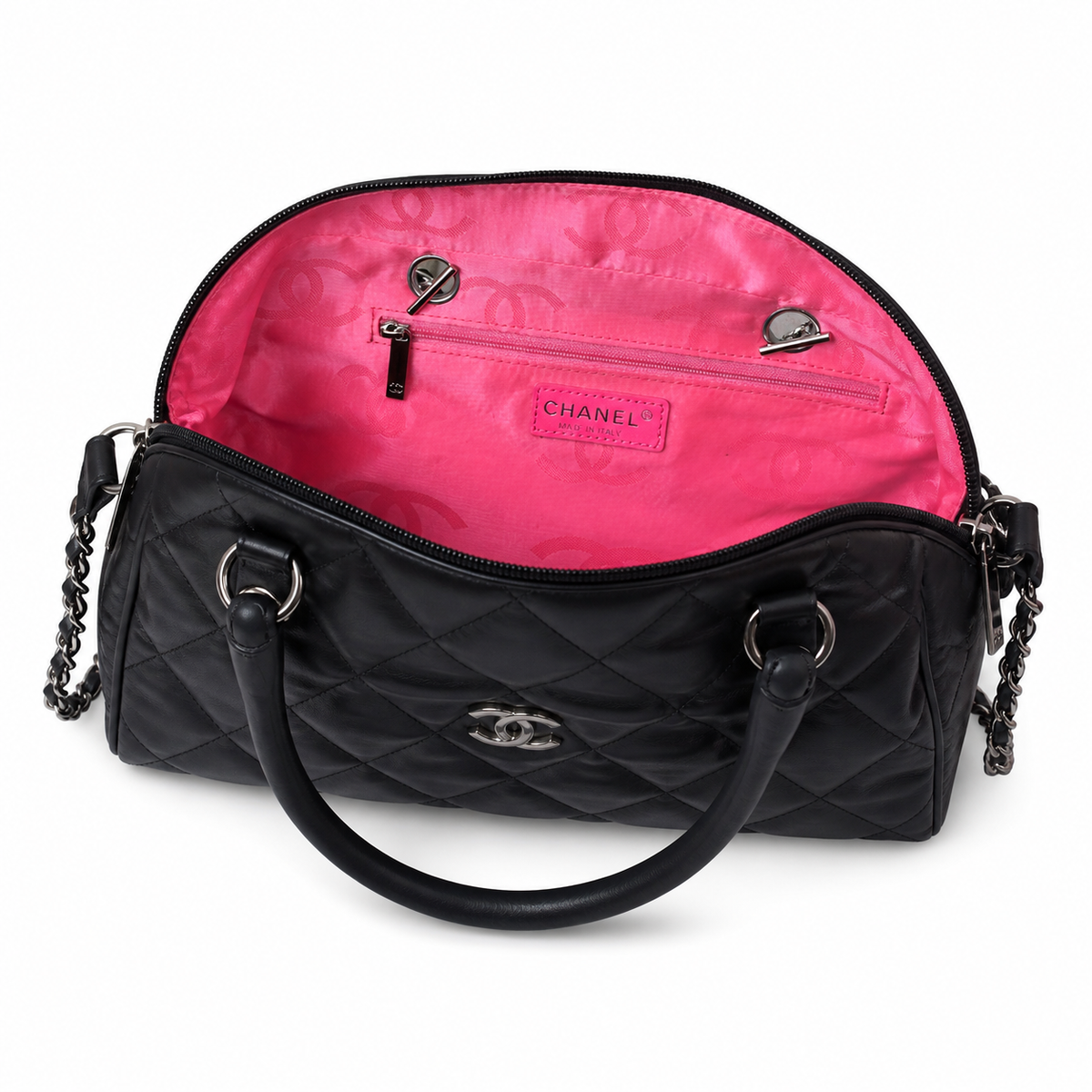 Chanel Black Quilted Bowler Bag