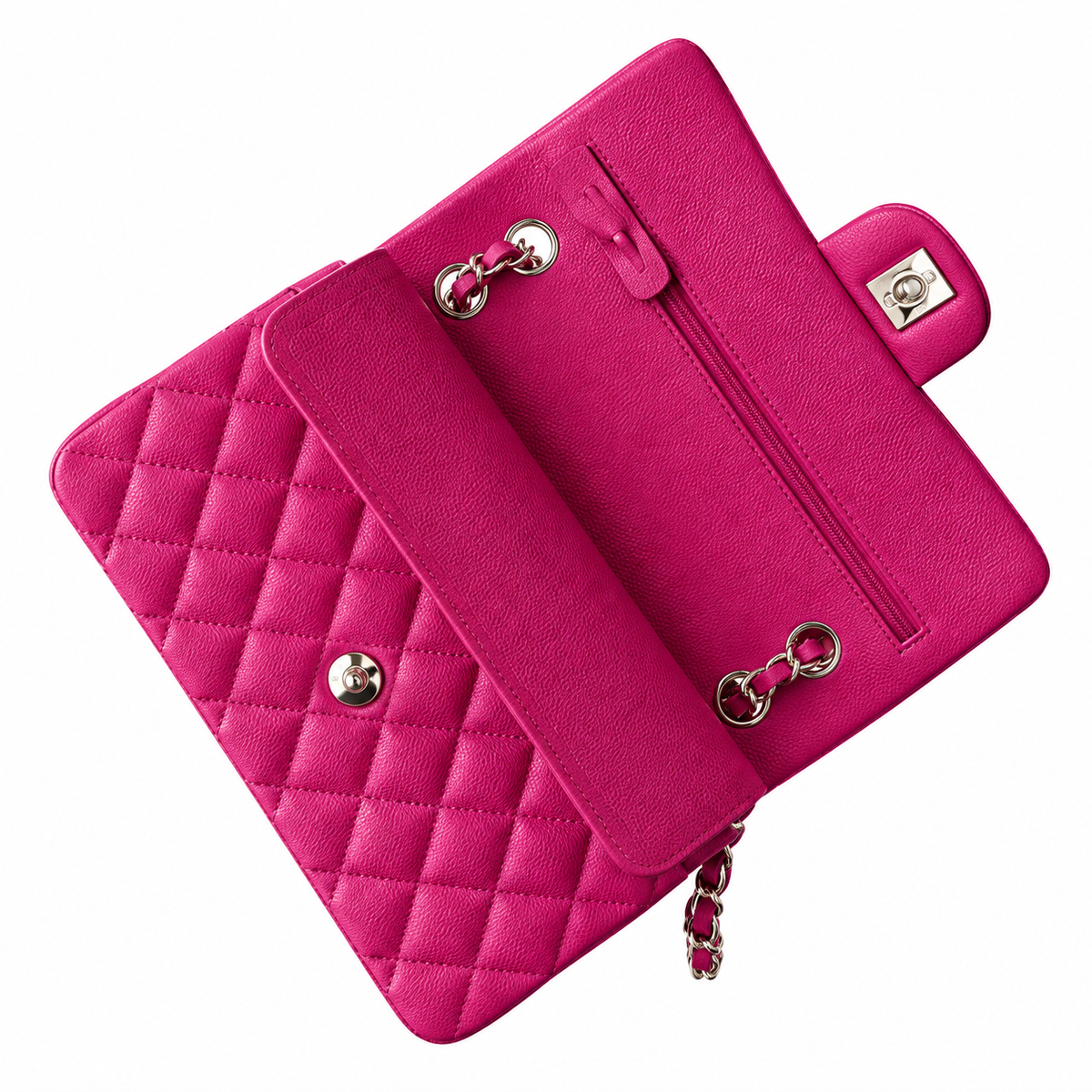 Chanel Fuchsia Caviar Quilted Mini Classic Flap Bag