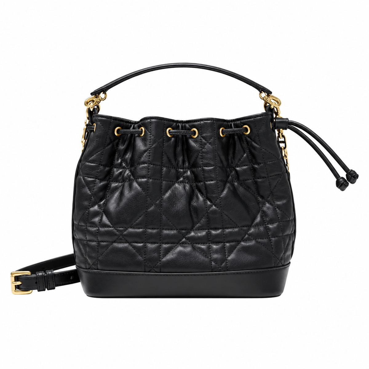 Dior Jolie Bucket Bag in Black with Gold Chain Strap