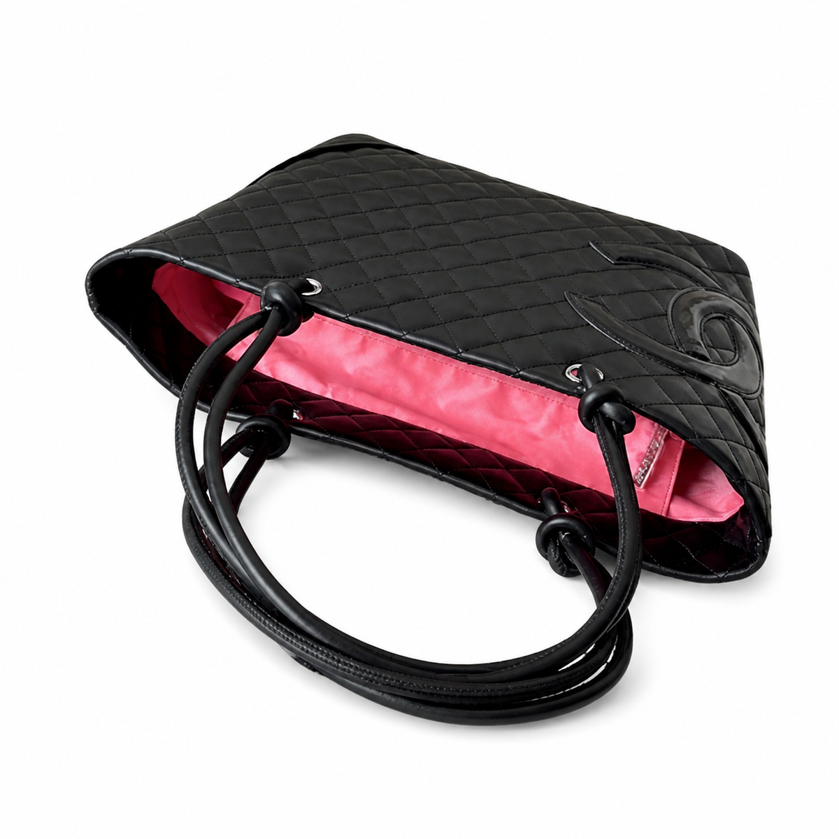 Chanel Black Quilted Tote with Tonal CC