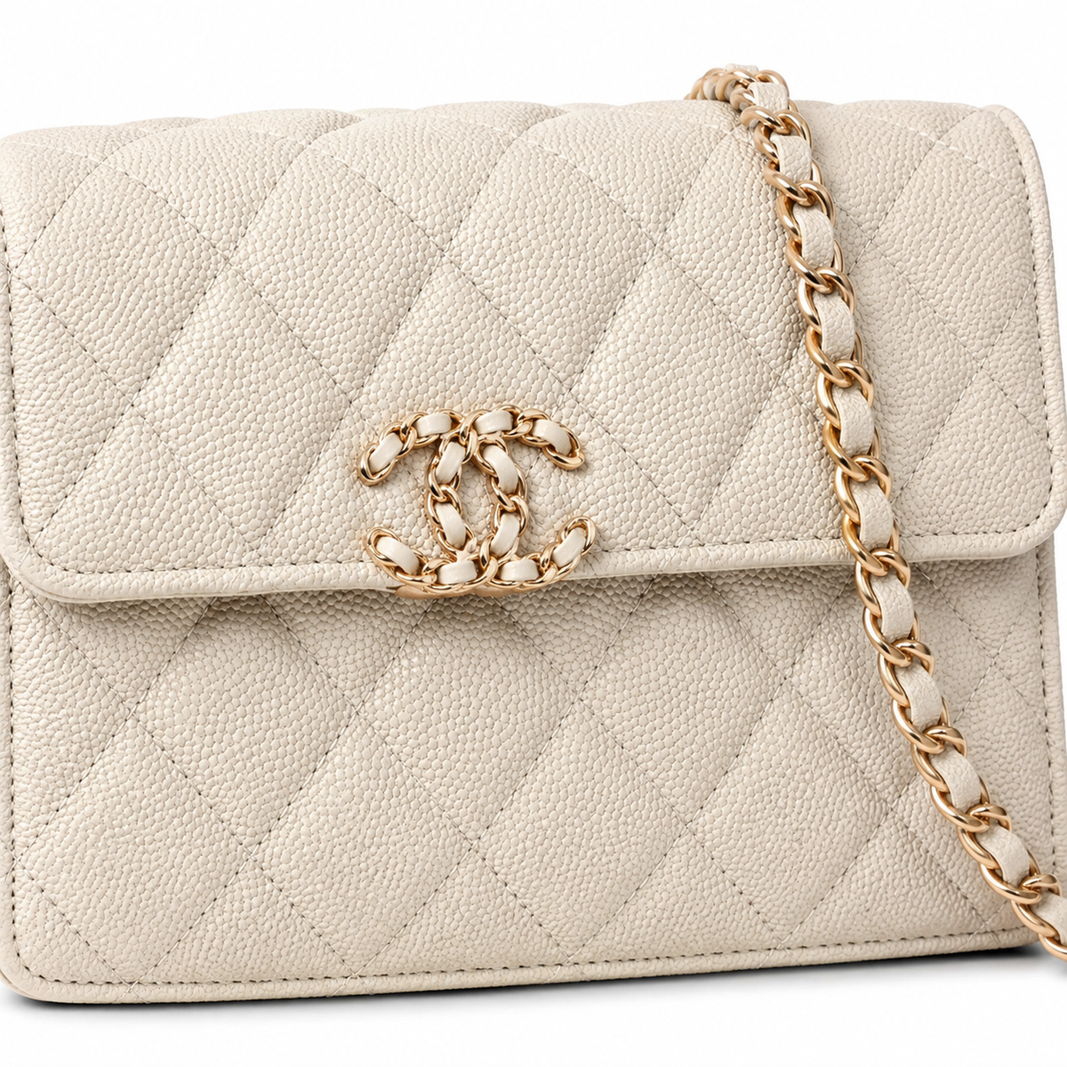 Chanel Quilted Compact Chain Shoulder Bag