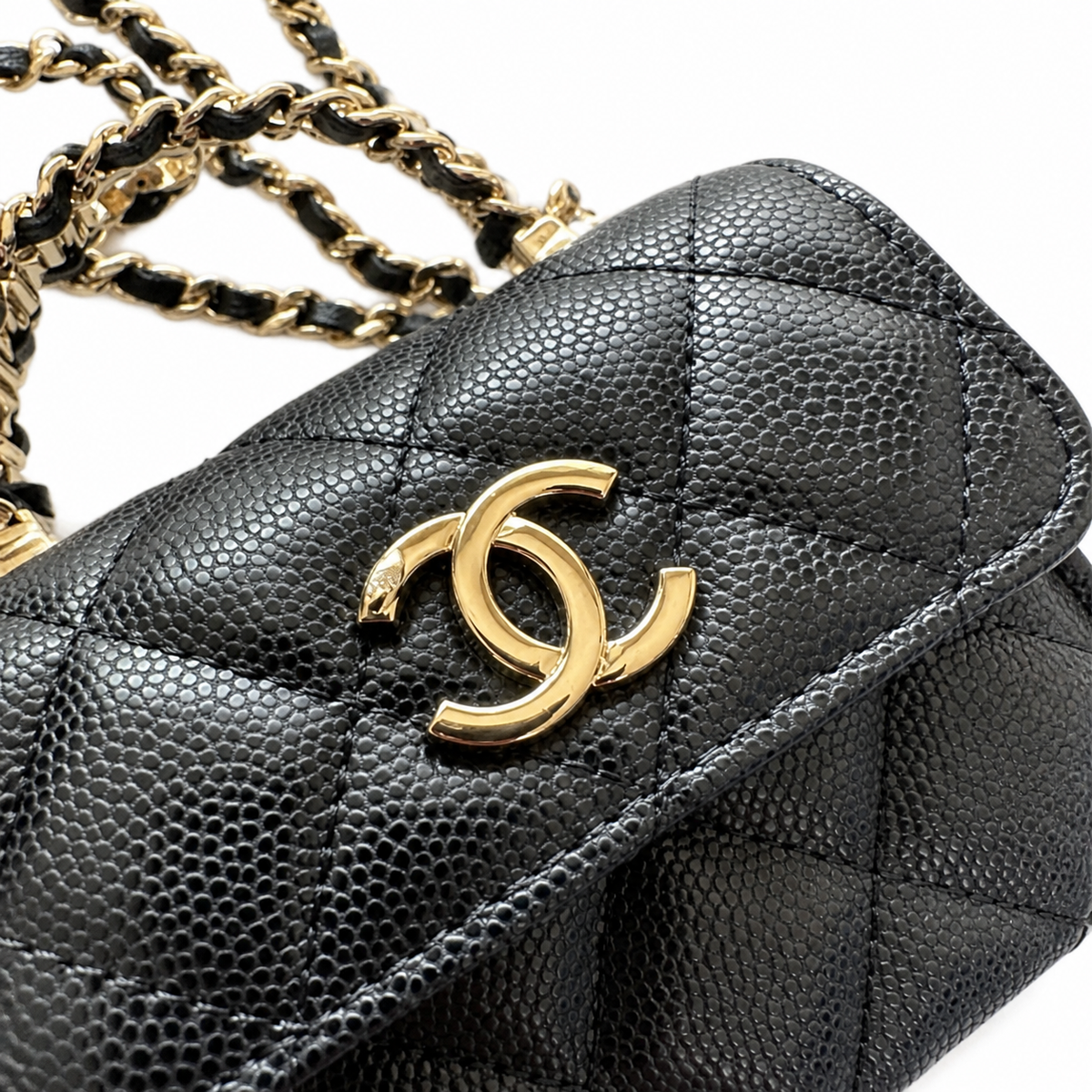 Chanel Black Quilted Mini Top Handle Bag