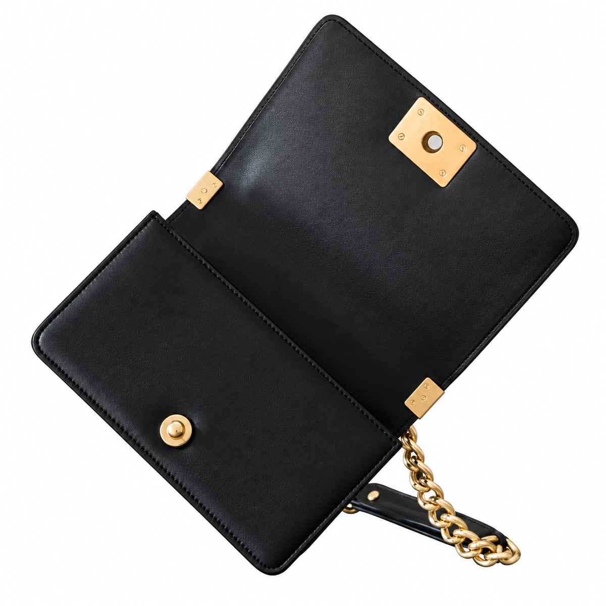Chanel Black Quilted Lambskin Medium Boy Bag
