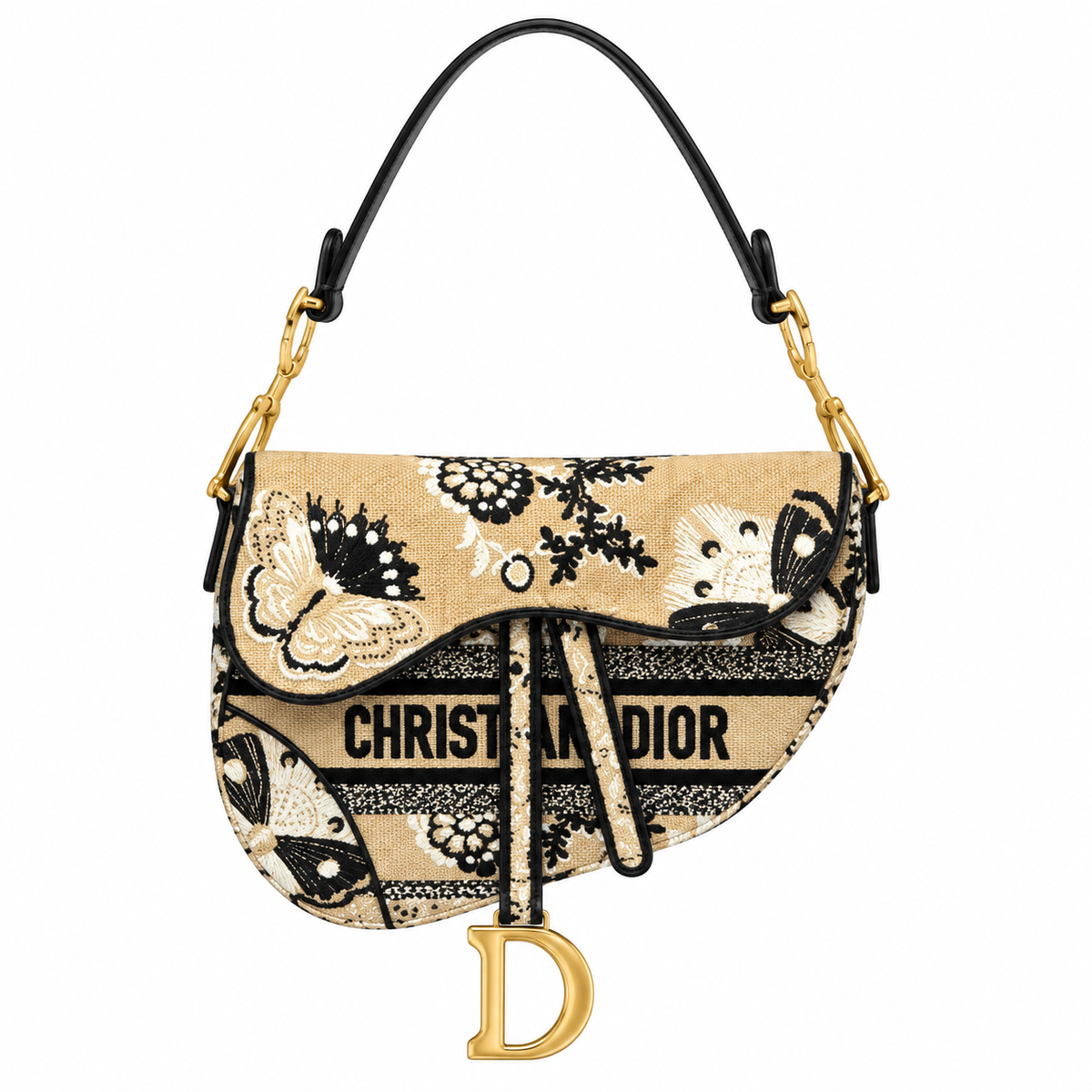 Dior Quilted Cannage Flap Shoulder Bag with Adjustable Strap