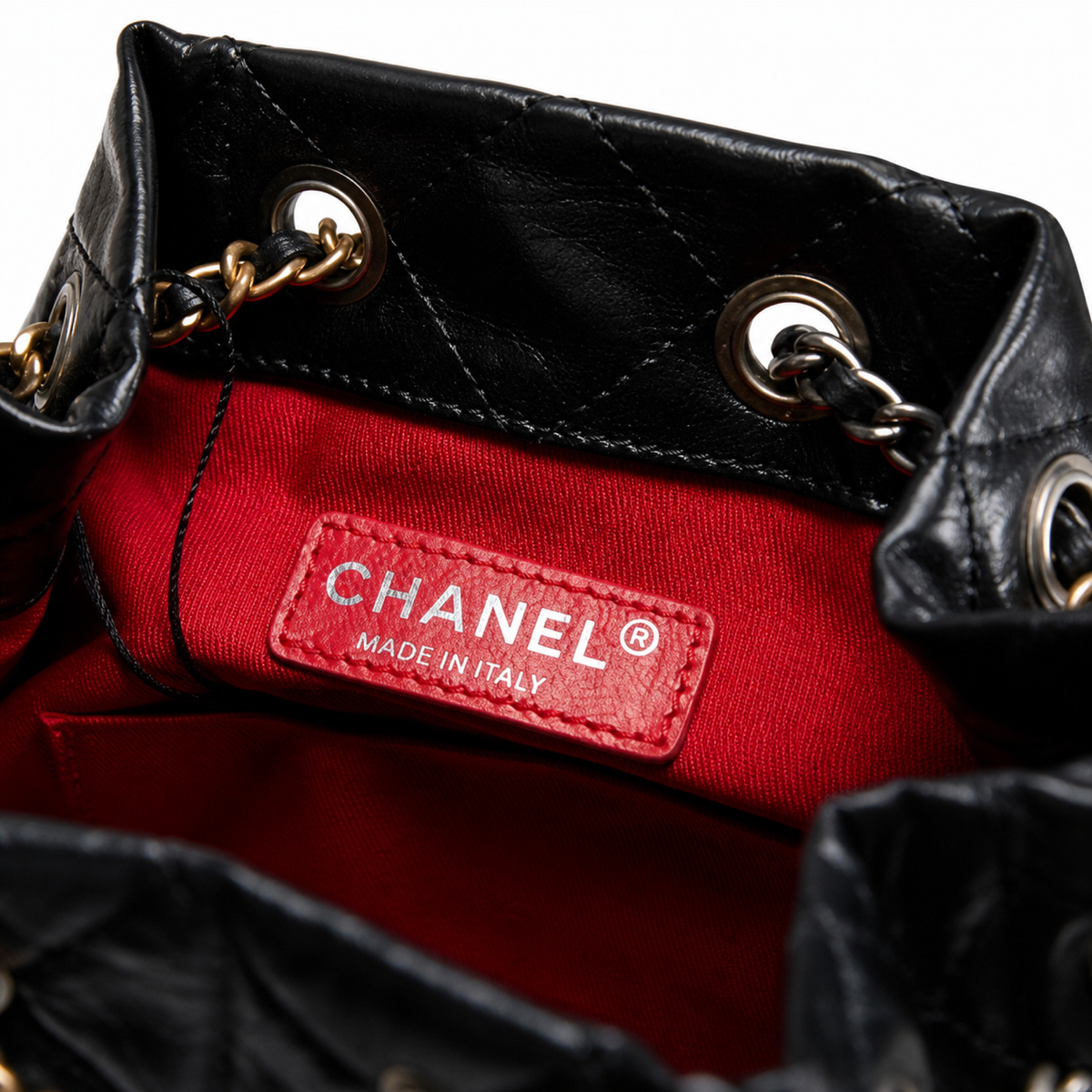 Chanel Black Quilted Chain Backpack