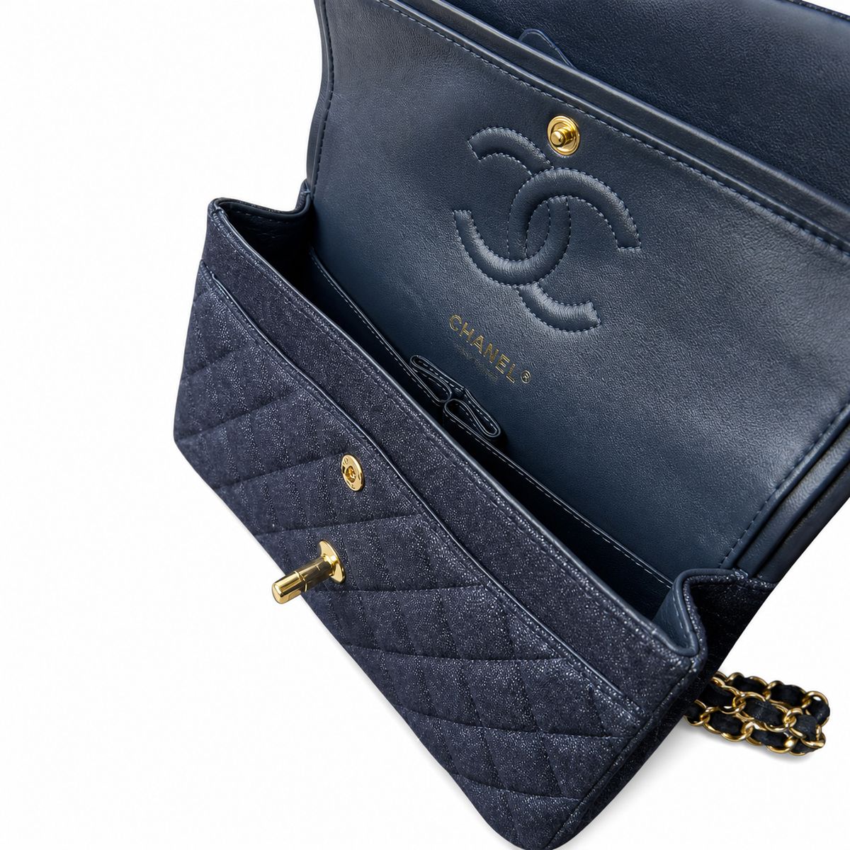 Chanel Dark Blue Quilted Flap Bag