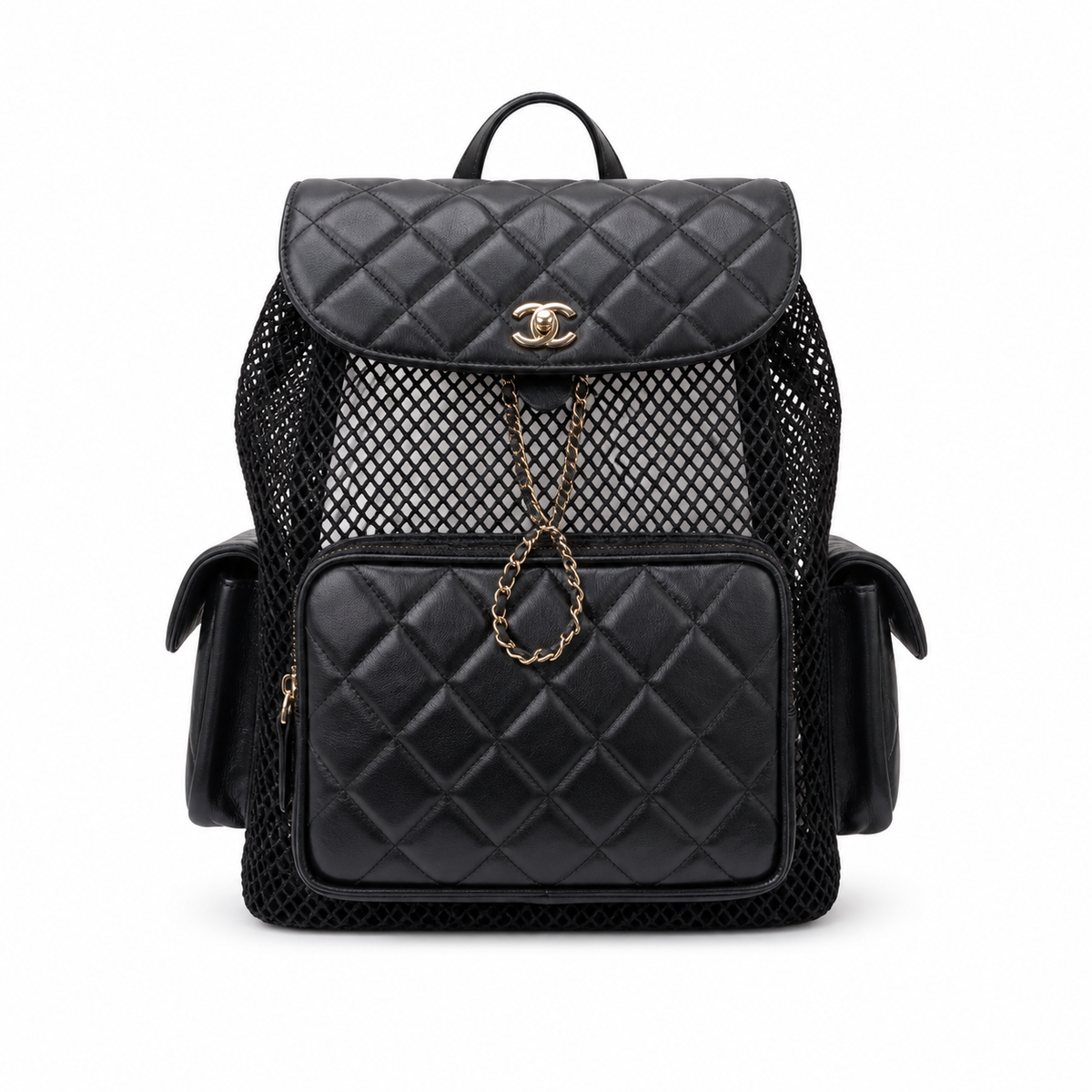 Chanel Quilted Backpack with Adjustable Chain Straps