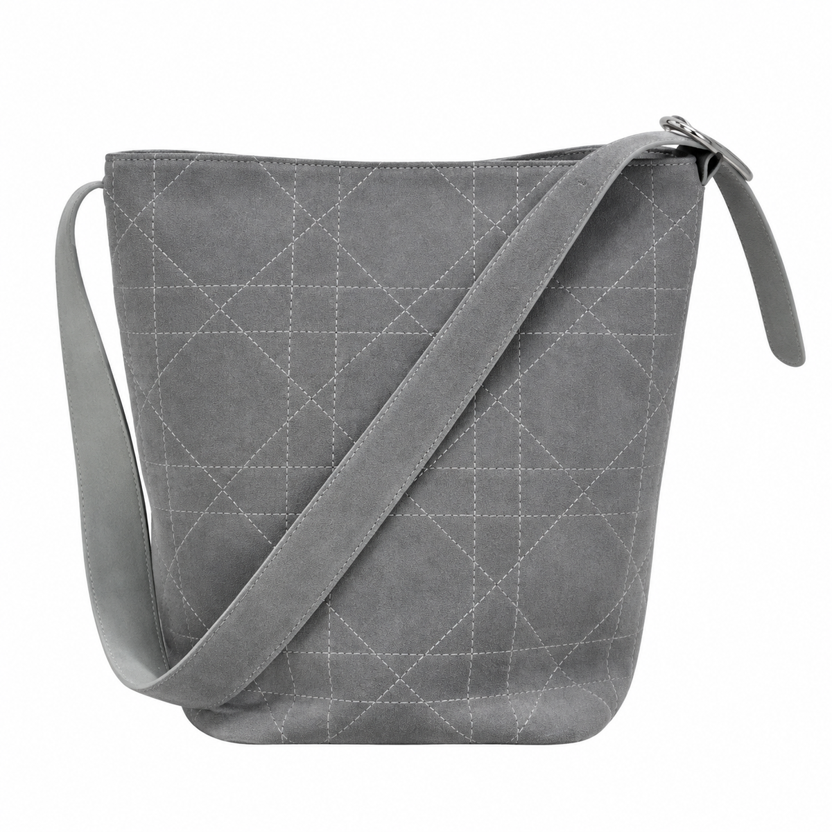 Dior Cannage Large Belt Bag with Pouch in Grey Mixed Materials