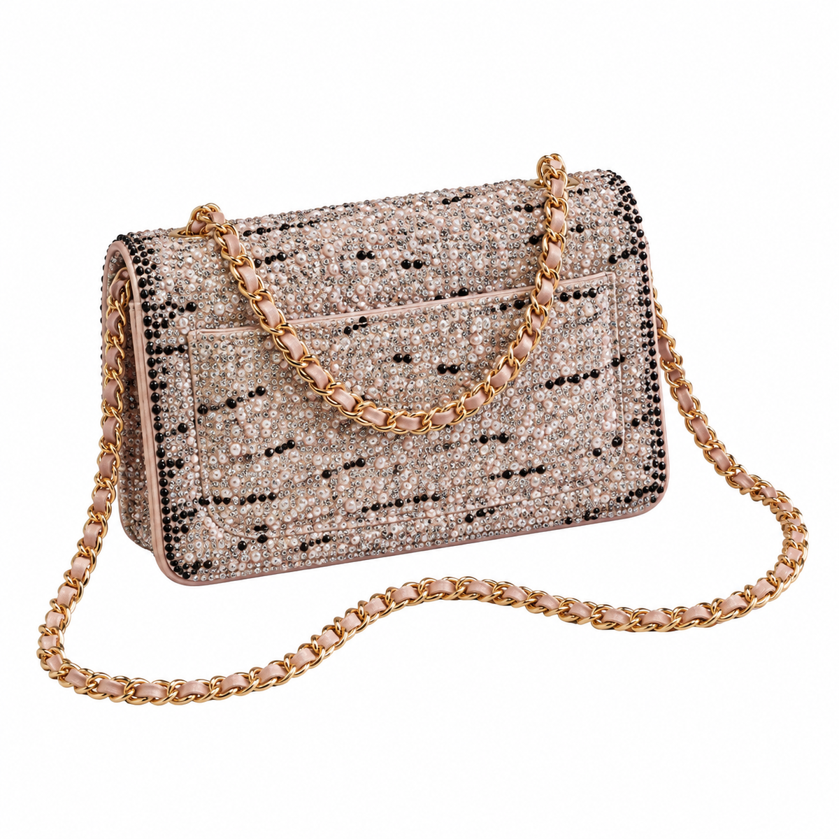 Chanel Pearl Crystal Quilted Classic Flap Bag