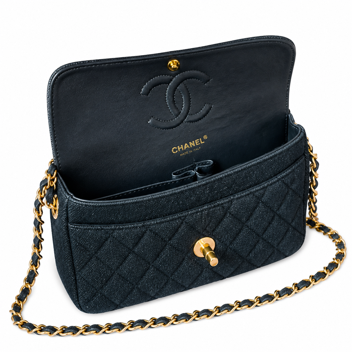 Chanel Blue Quilted Flap Chain Bag