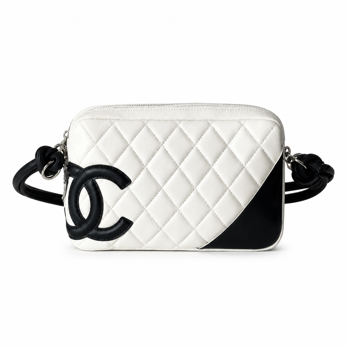 Chanel White Quilted Camera Bag
