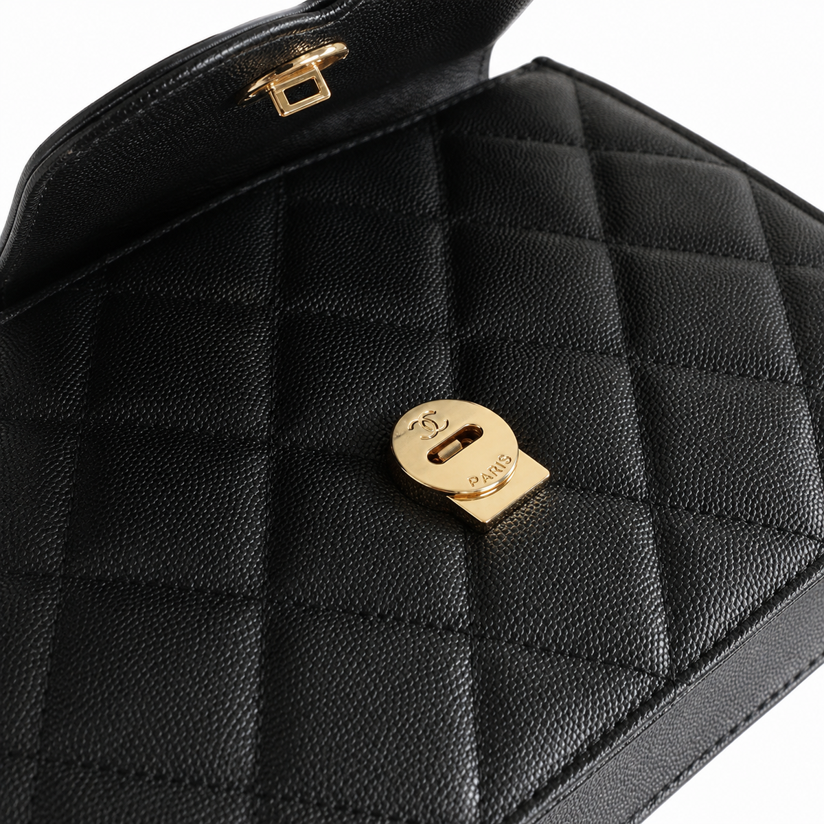Chanel Quilted Top Handle Bag with Chain