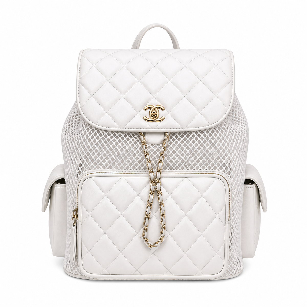 Chanel Quilted Backpack with Adjustable Chain Straps