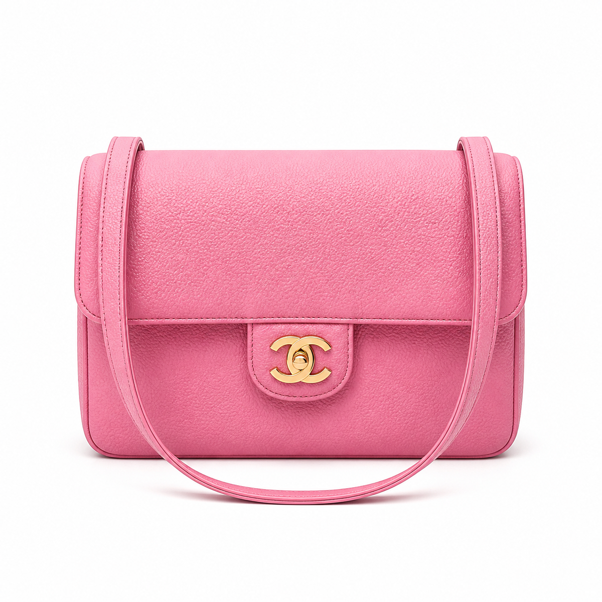 Chanel Bright Pink Flap Shoulder Bag